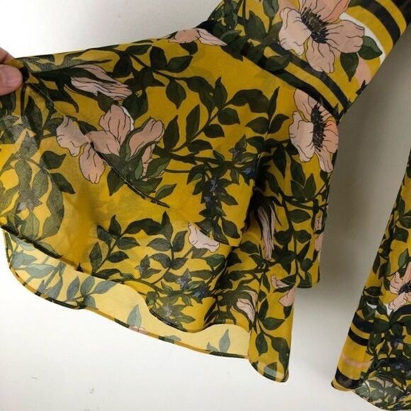 CAbi Yellow and Green Floral Blouse - Picture 11 of 14